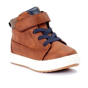 WONDER NATION- Little Boys/Toddler Brown Boots-SIZE 4